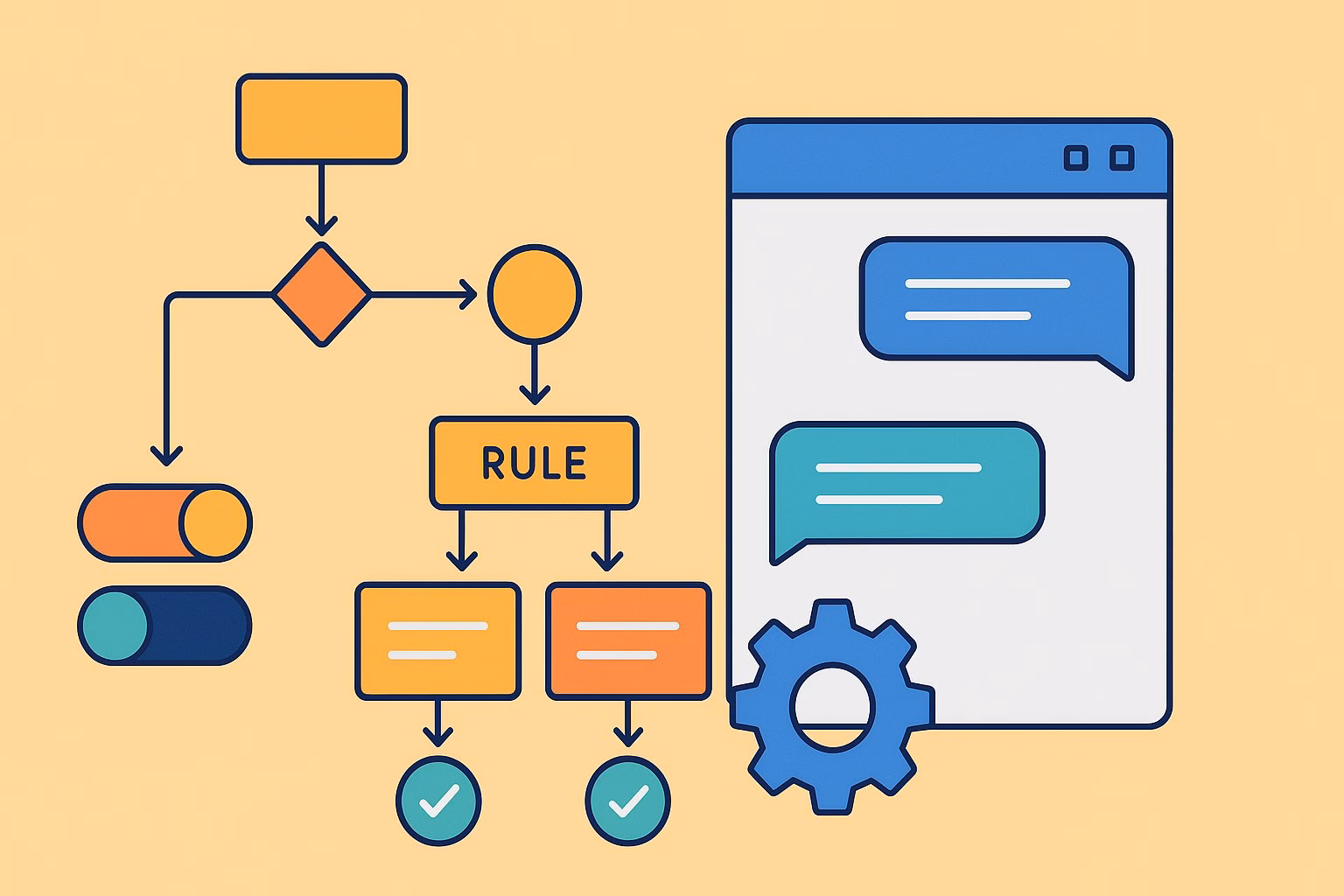 rule-based-chatbot-visual-representation - HeroThemes Rule-Based Chatbot visual representation