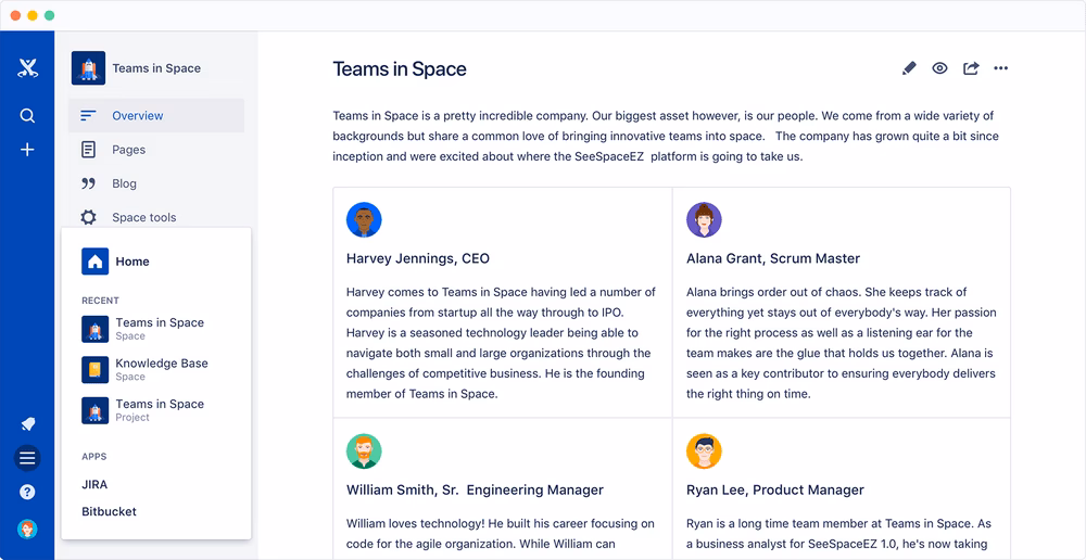 screenshot-of-confluence-clouds-interface - HeroThemes Screenshot of Confluence Cloud’s interface