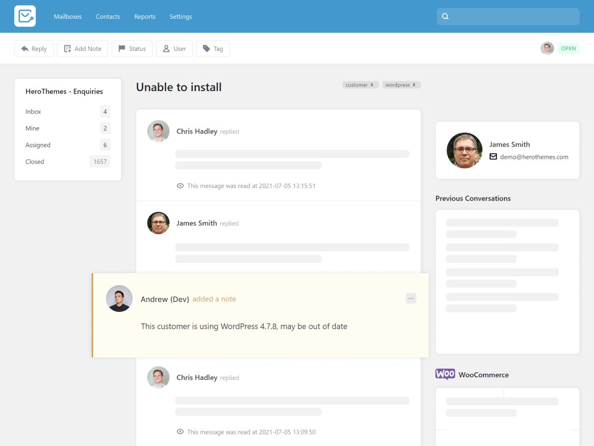 Shared inbox collaboration feature