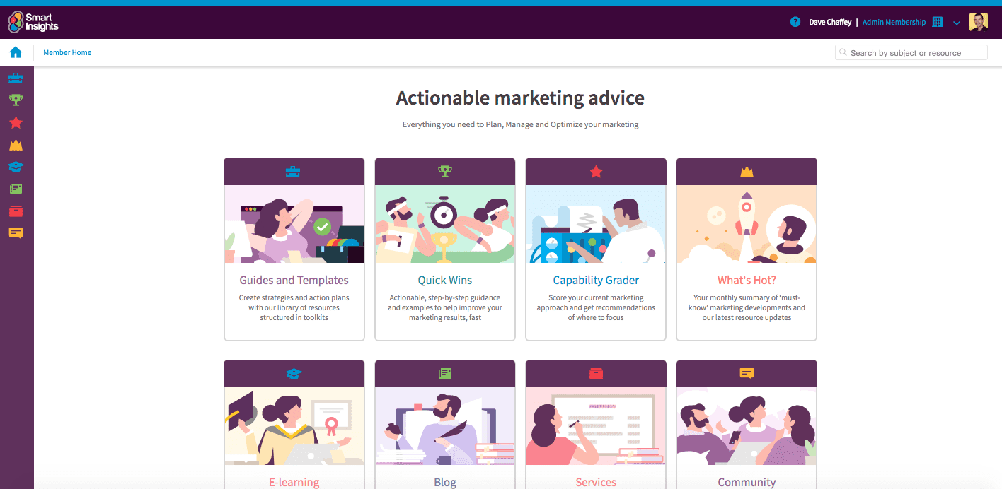 Smart Insights members only area example