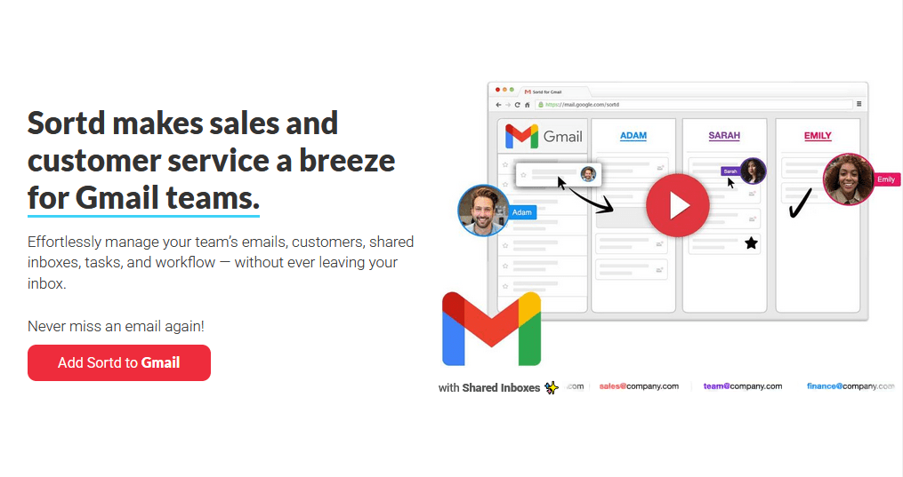 Sortd Gmail Add-On for Visual Email Organization