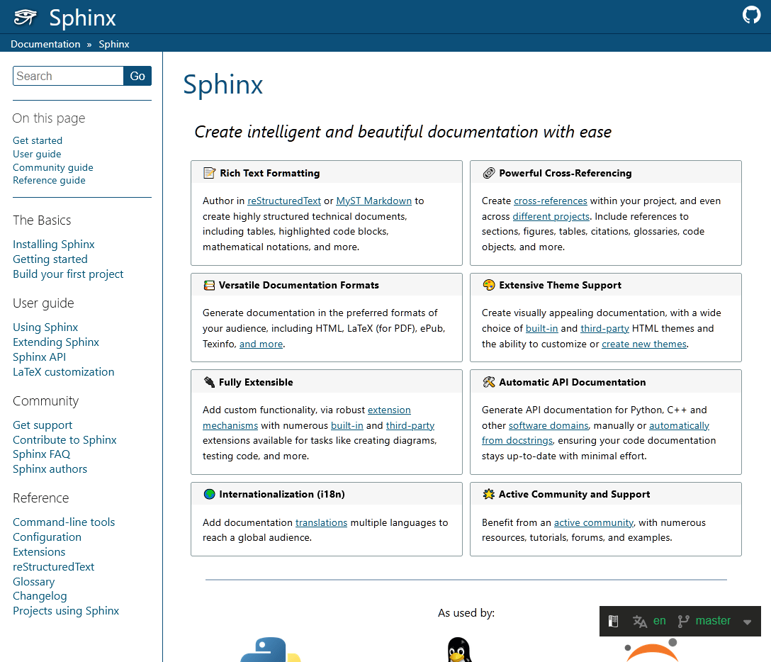 Sphinx MkDocs-Alternative