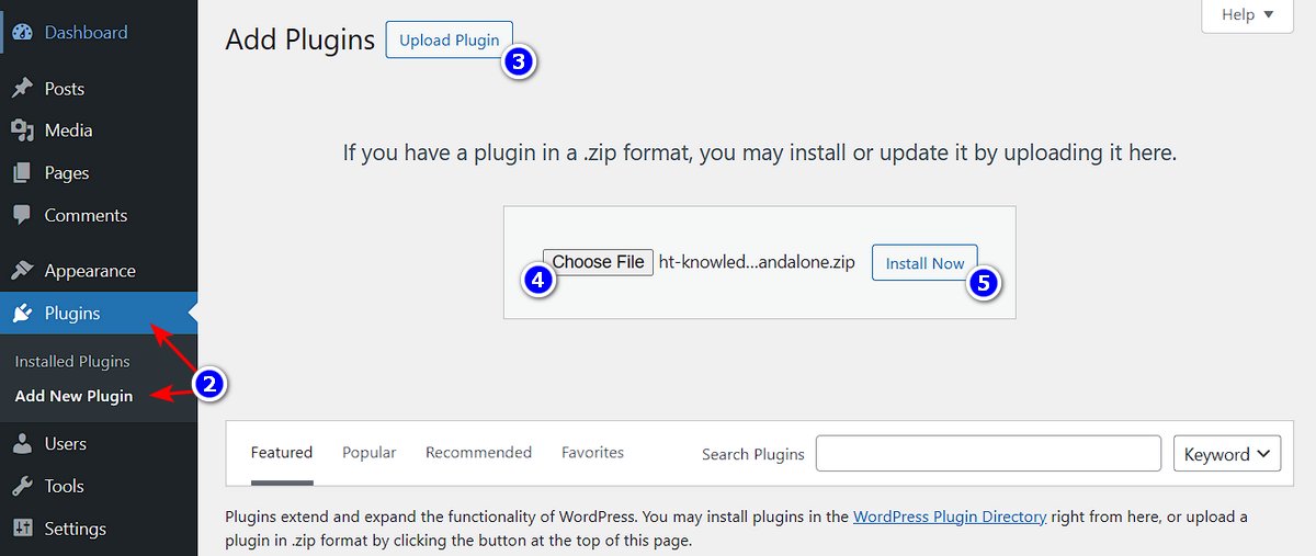 steps to install Heroic KB in WordPress manually 