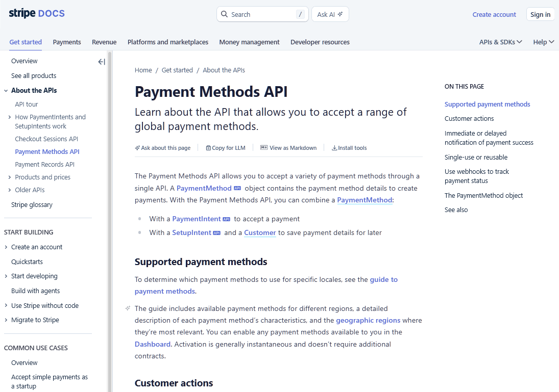 Stripe three column layout example