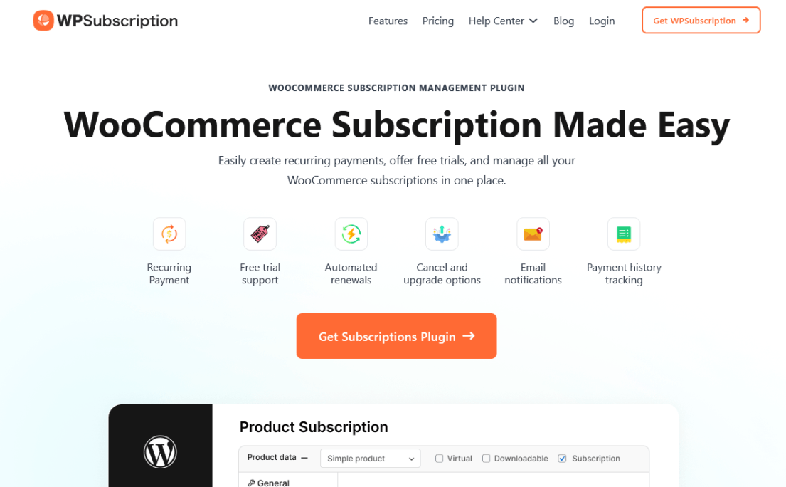 Subscriptions for WooCommerce addon