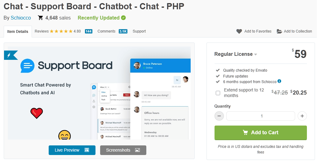 SupportBoard AI Chatbot with ticketing functions