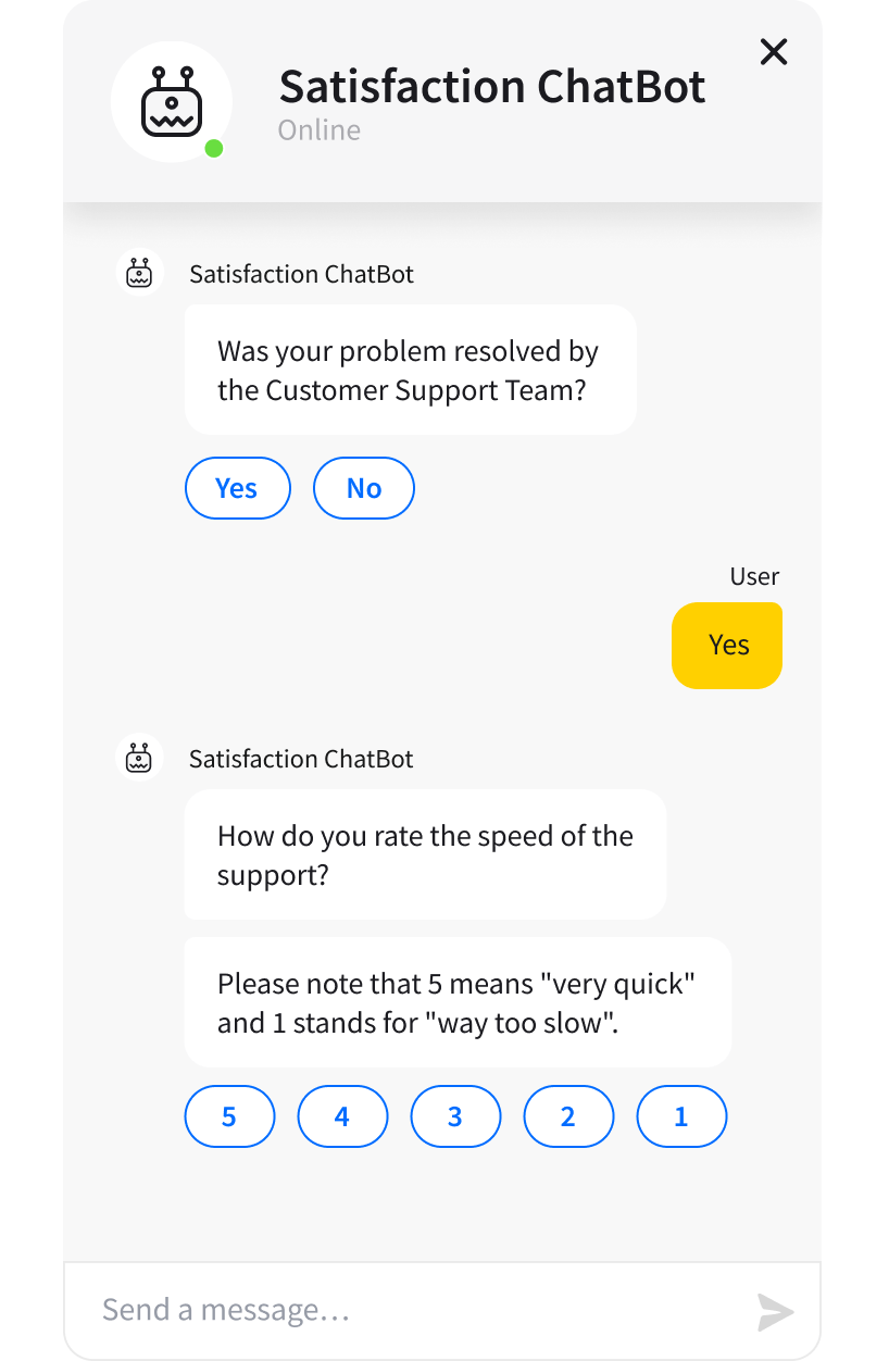 Survey and Feedback Collection Chatbot Example