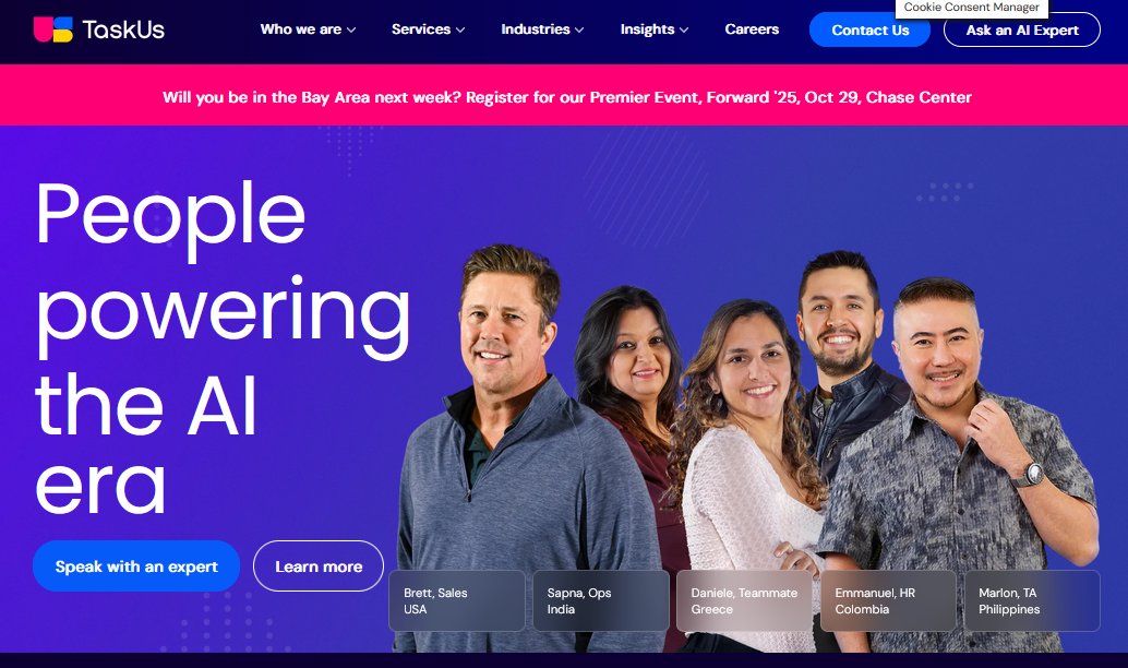TaskUs homepage