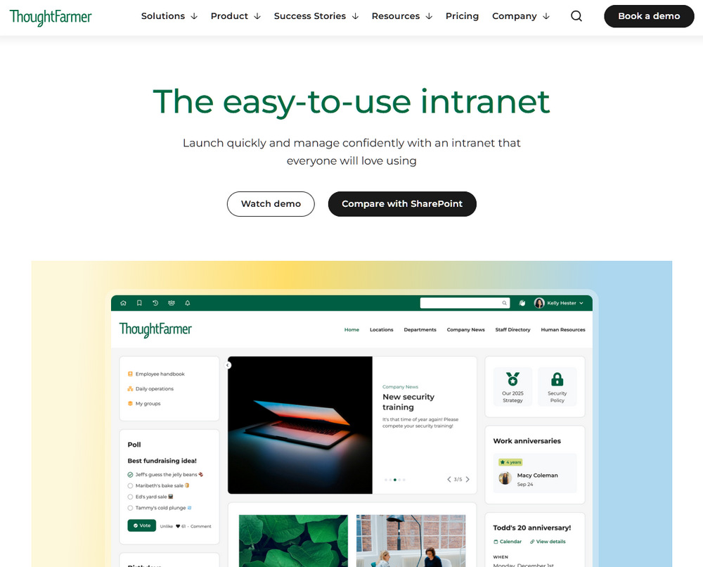 thoughtfarmer internal software for businesses