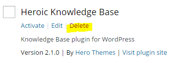 Deactive and delete the old plugin to remove it