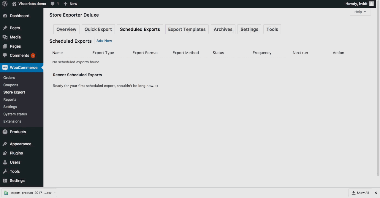 using-visser-labs-plugin-to-export-data - HeroThemes Using Visser labs plugin to export data