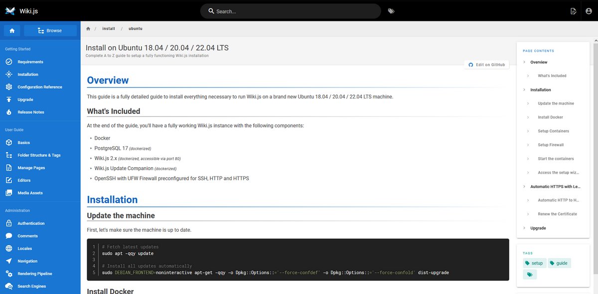 Wiki.js a powerful open source wiki software