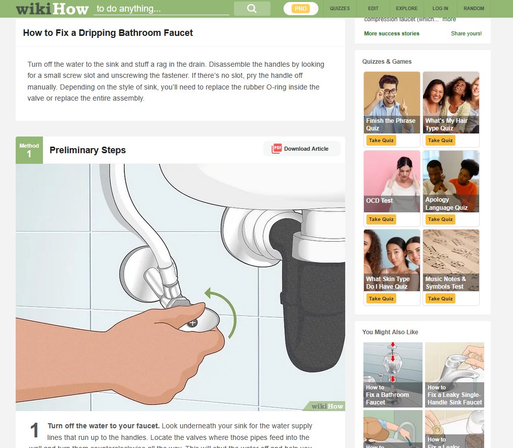 wikiHow guide on How to Repair a Faucet That Leaks