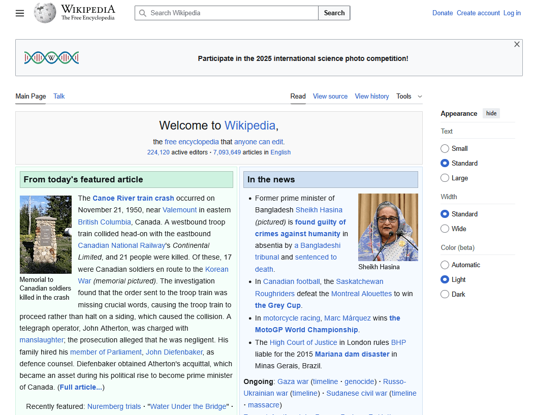 Wikipedia as an example