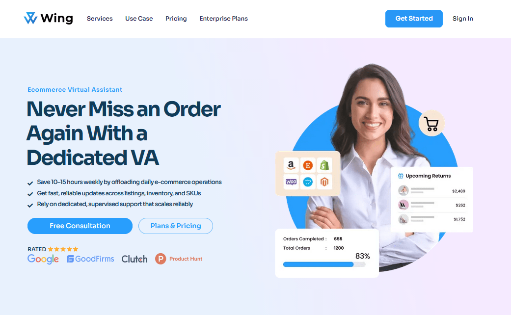 Wing Assistant outsourcing service for eCommerce stores