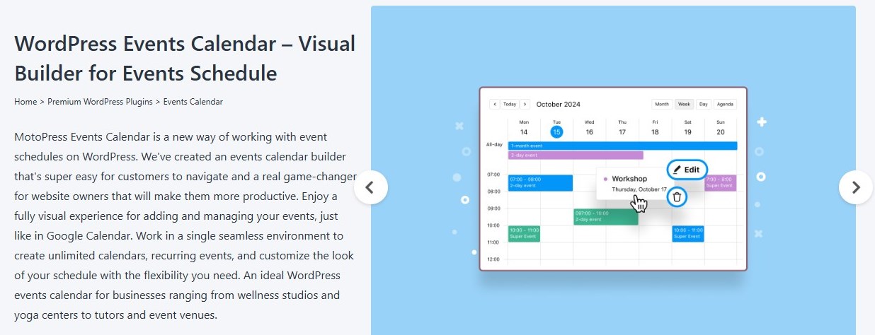 WordPress Calendar Plugin by MotoPress
