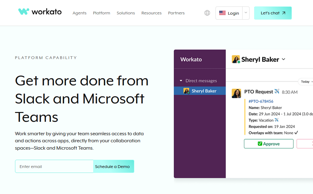 Workato Workbot Automation Bot for Slack/Teams