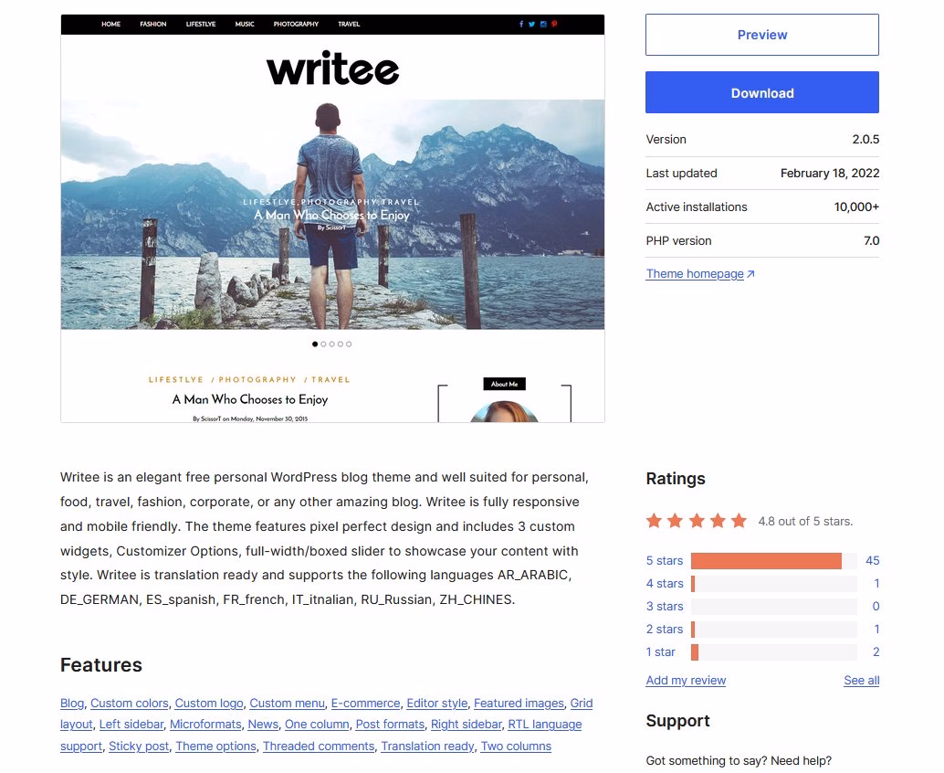 writee-a-bold-blog-theme-for-writers - HeroThemes Writee A Bold Blog Theme for Writers