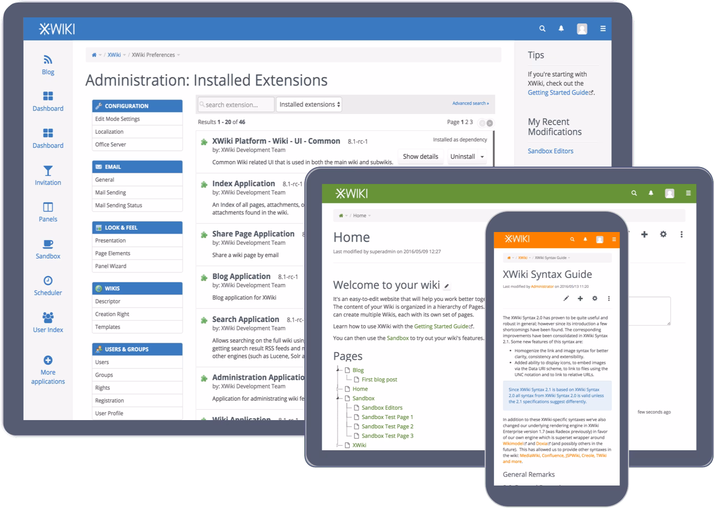 XWiki, an open-source free knowledge base platform