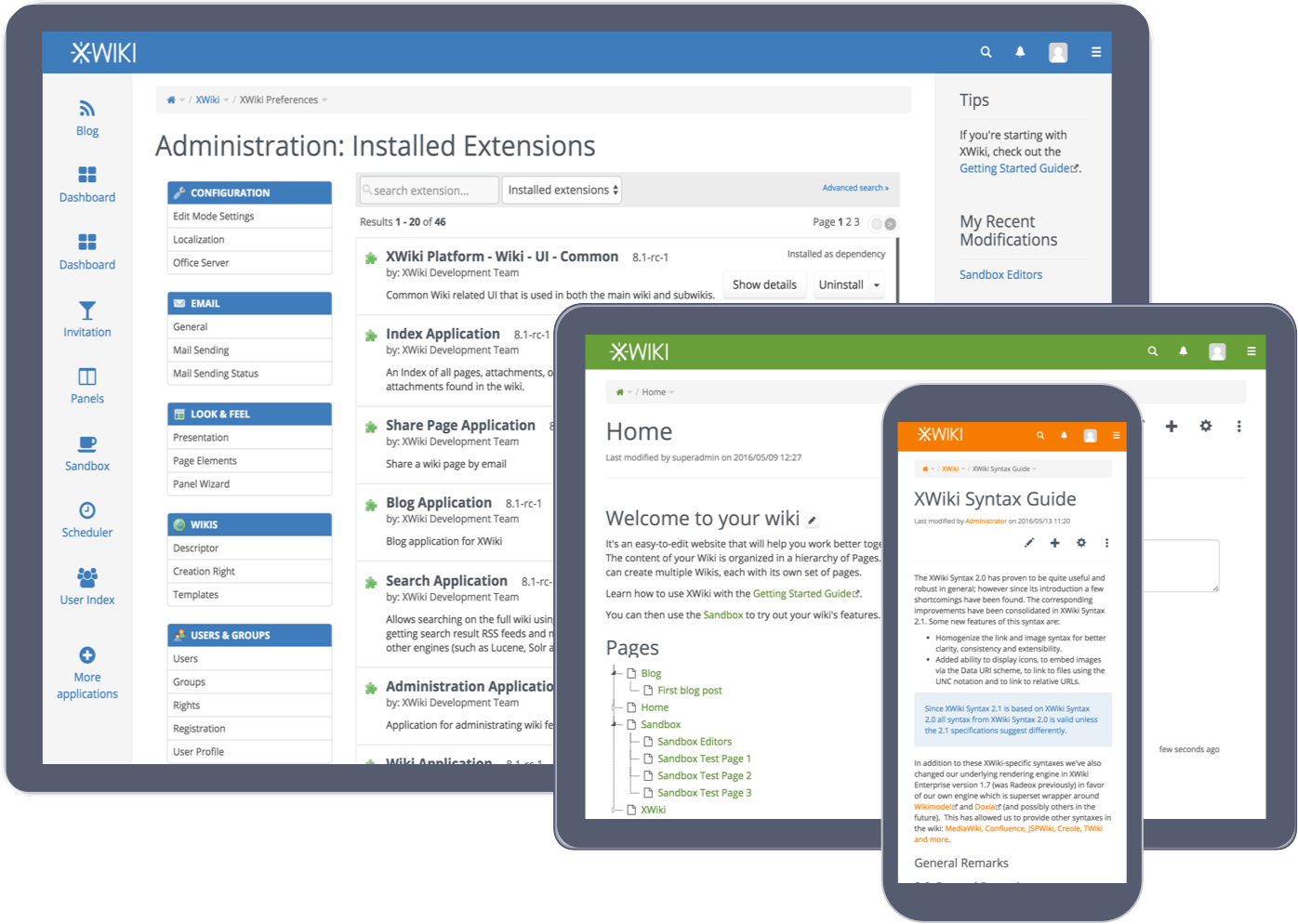 XWiki, an open-source free knowledge base platform