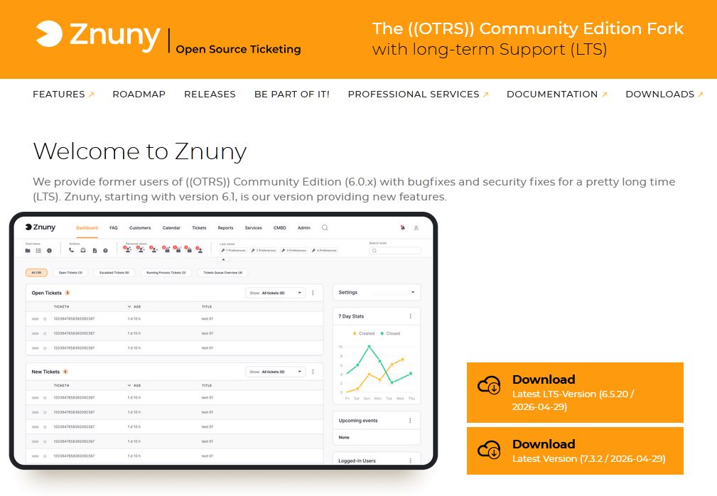Znuny ticketing system