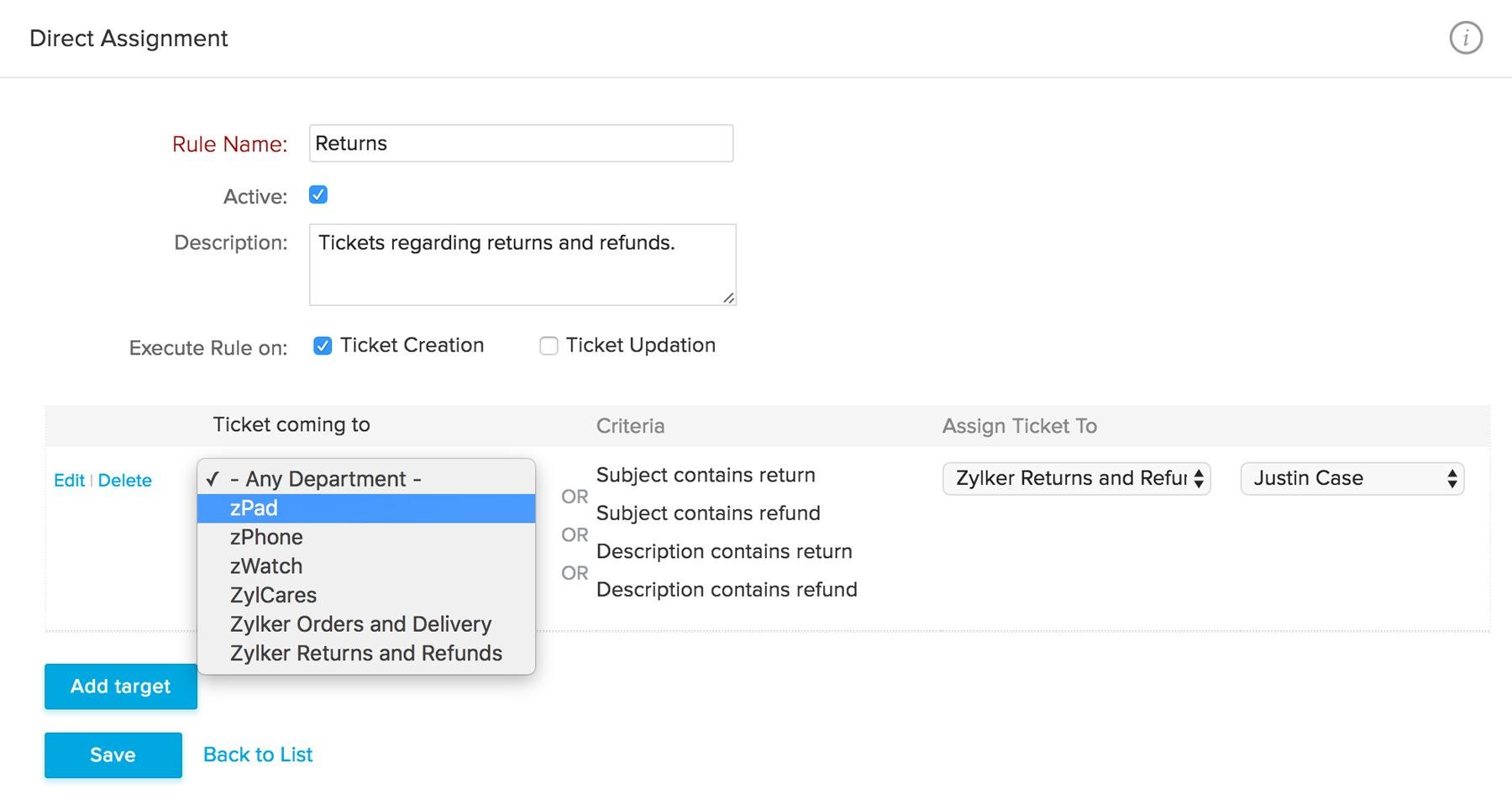 Zoho Desk automation