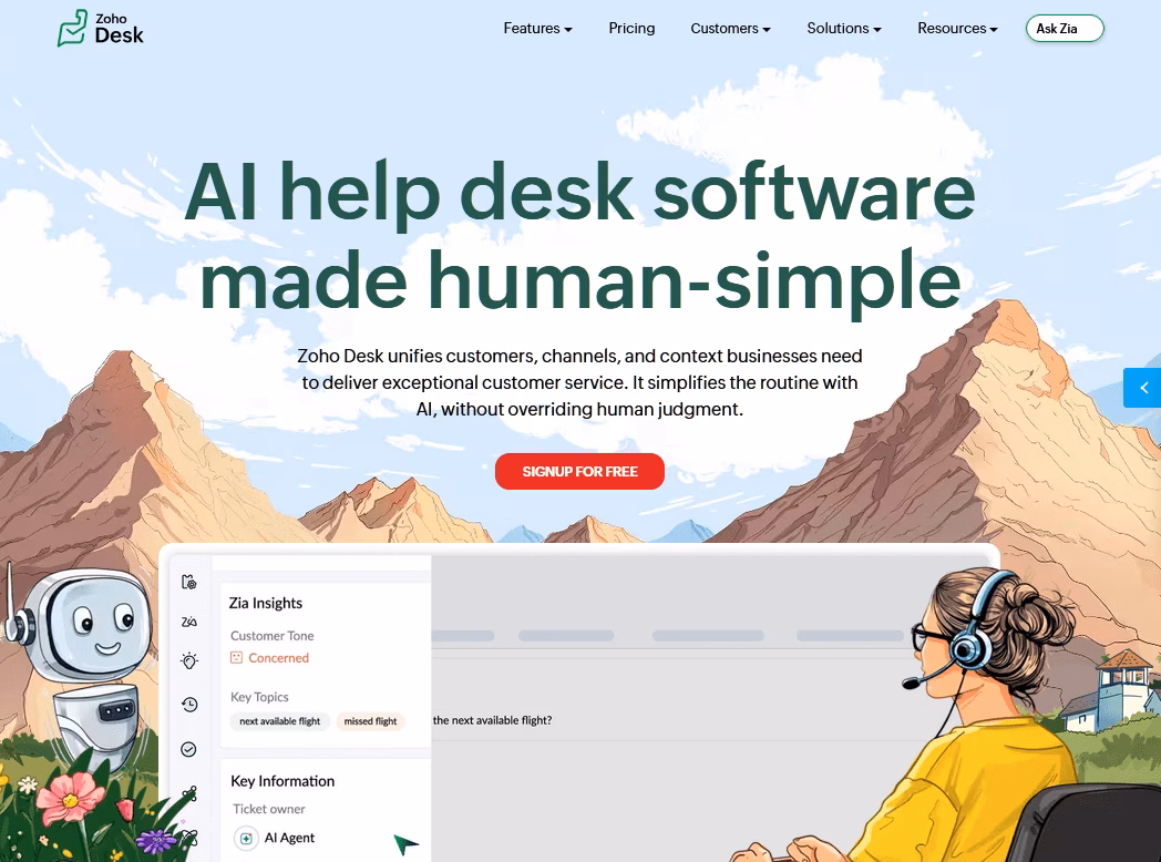 Zoho desk helpdesk tool