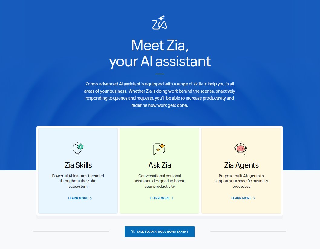 Zoho Zia AI Assistant